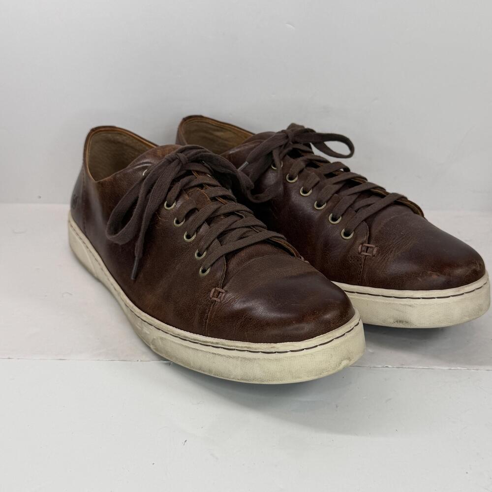 Born Shoes Mens Size 10.5 Brown Leather Low Top Casual Sneakers Lace Up H38626